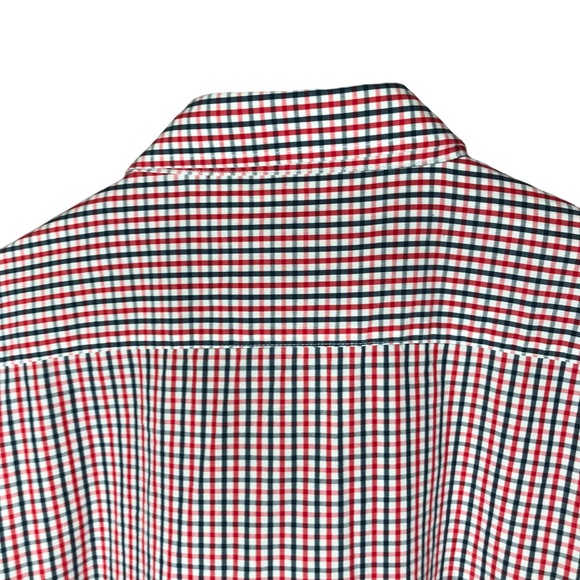 Barbour Check Collared Button Down Shirt Cotton Red Blue Long Sleeve Men's XXL - Picture 9 of 12